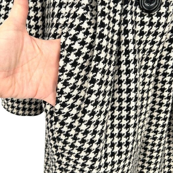 bitten by Sarah Jessica Parker Houndstooth Coat Black White Size Medium - Picture 4 of 10